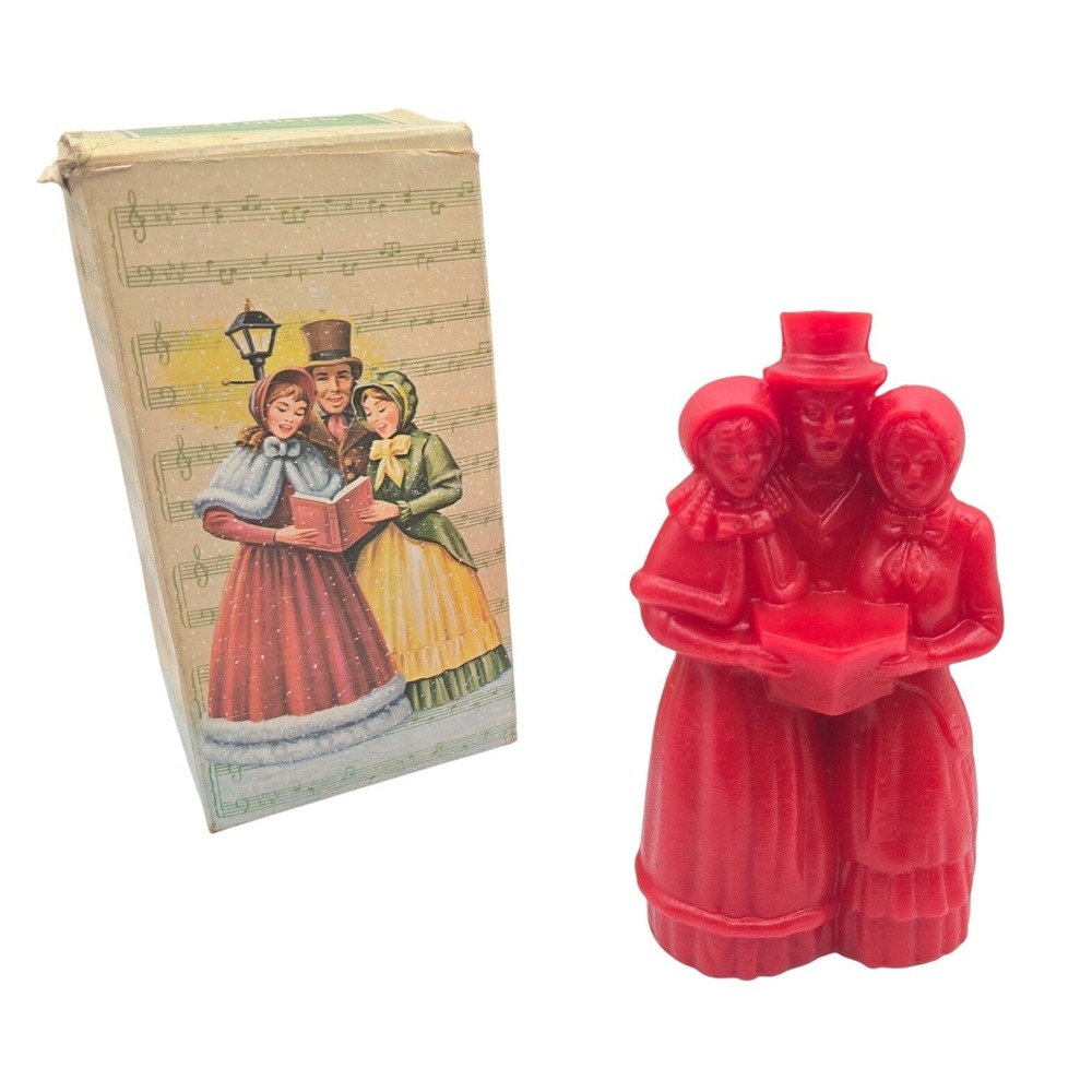 Avon Christmas Carollers Decorative Pomander Wax Vintage Festive Garlands Box